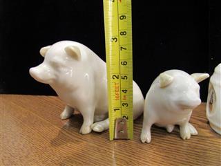 VINTAGE LOT OF 5 BELLEEK IRELAND WHITE PORCELAIN COLLECTIBLES